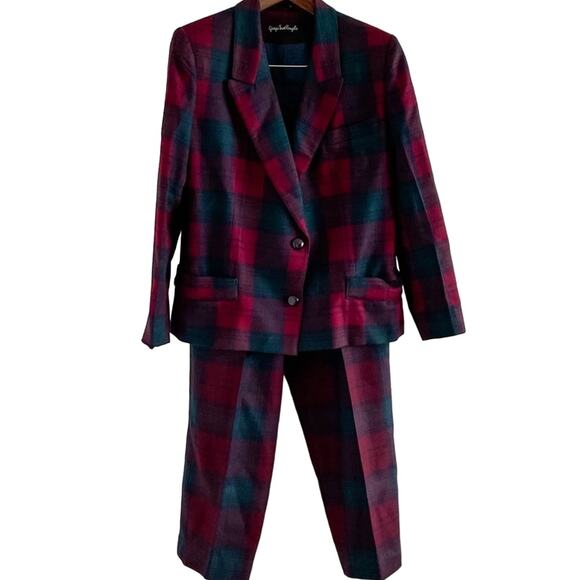 Vintage plaid wool suit - Picture 1 of 9